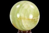 Polished, Green (Jade) Onyx Sphere - Afghanistan #108230-1